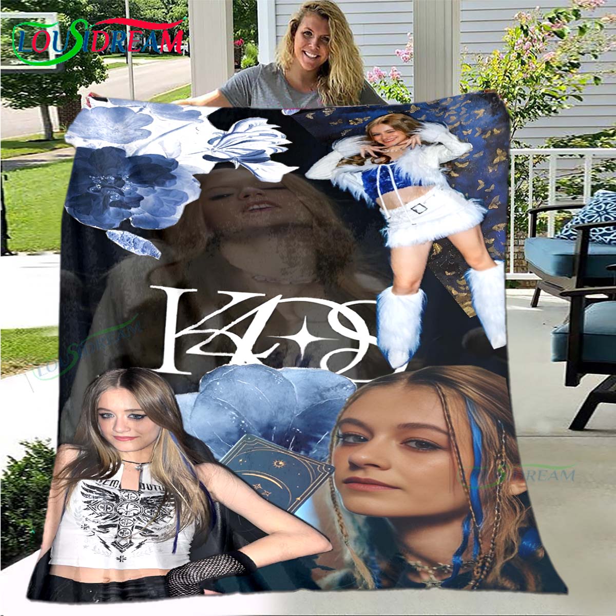 

Europe Star Group K-k4os Print King Size Warm Knee Bed Fleece Camping Custom Fluffy Soft Blankets Microfiber Bedding Gift 75x90cm