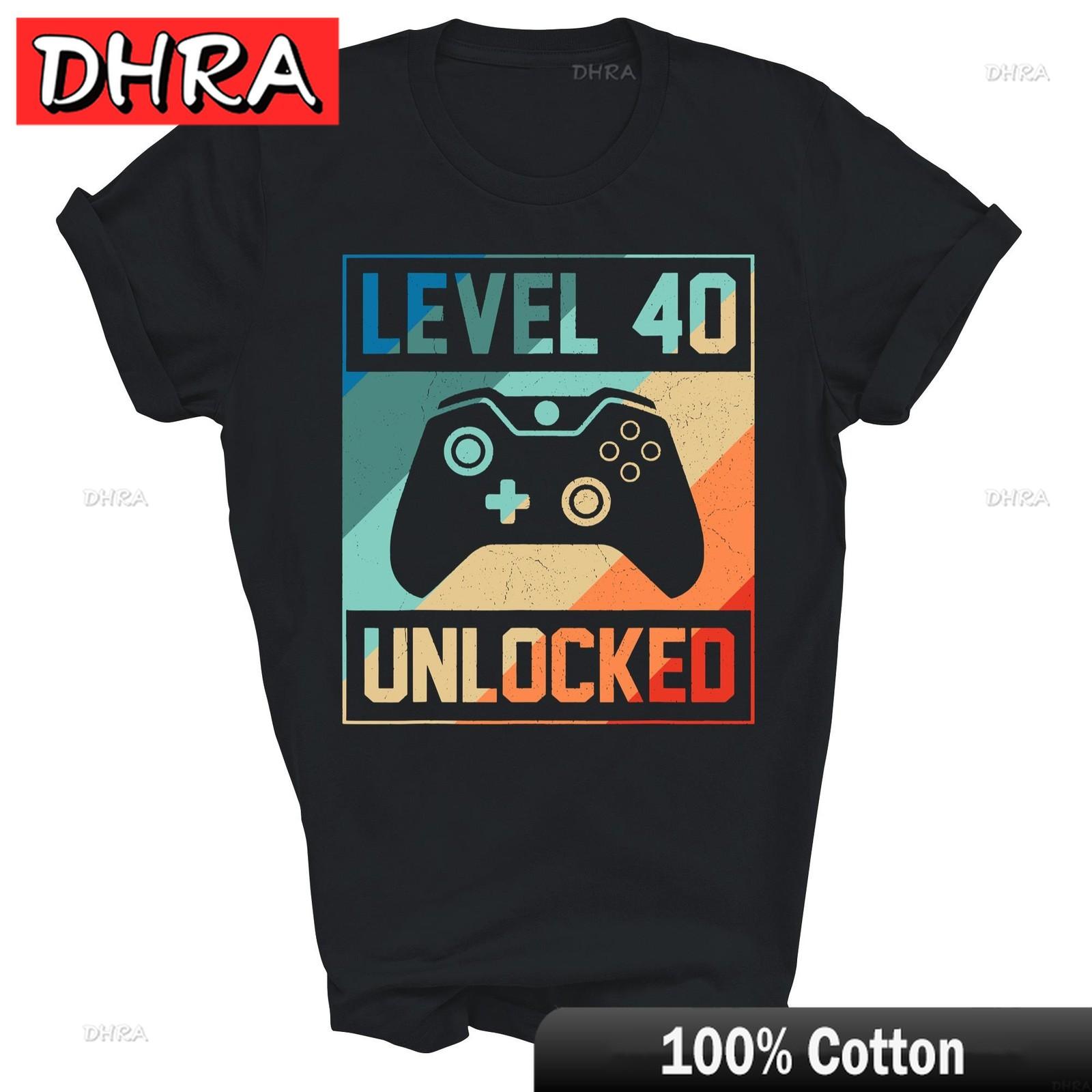 Level 40 Unlocked Video Game 40th Birthday Years Old Unisex Shirt Gift Edgy Funny Casual Clothing TShirts for Women TShirt Unisex S