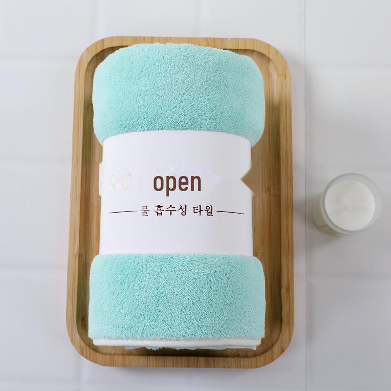 

Корейское банное полотенце из кораллового флиса - 70x140 см, толстый край, впитывающее и быстросохнущее, идеально подходит для мужчин и женщин, для пляжа и домашнего использования. 70*140cm светло-зеленый