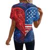 Damen Top mit Kurzarm und Unabhängigkeitstag-Print