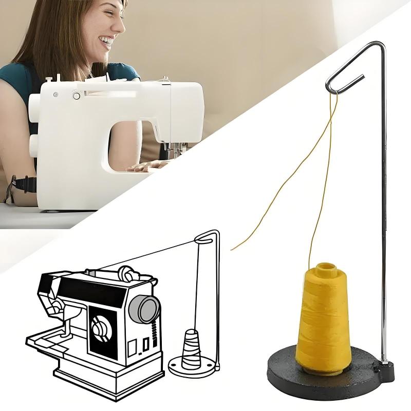 Single Thread Stand For Sewing Machine - Plastic Base Cone Spool Holder - Compatible With Large Cone Bobbins