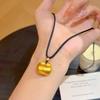 Gold Plated Little Fat Fu Pendant Necklace for Women - Simulated Gold Nugget Sweater Chain