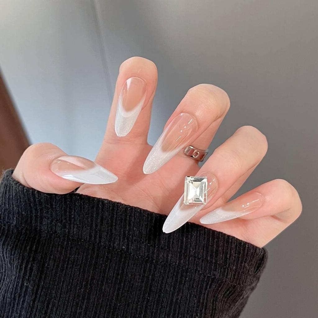 2025 New Style Rich Girl Medium-Length High-End Wearable Nail Stickers & Tips for Brides