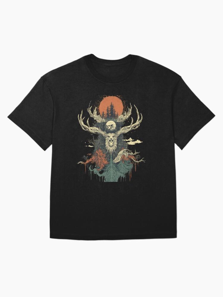 Sons of the Forest Perun and the Sacred Deer: A Mystical Slavic Tribute Oversized Unisex T-Shirt