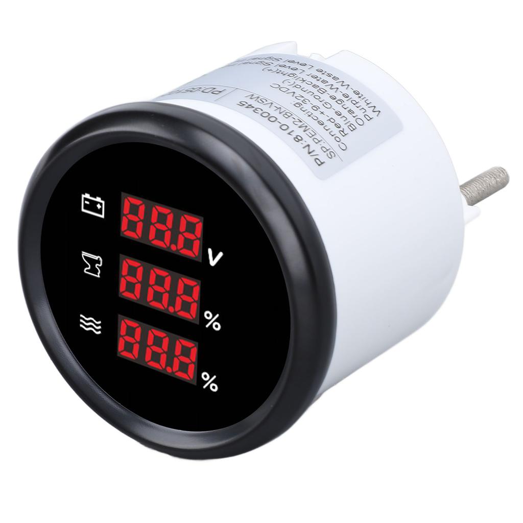 52mm Digital Voltage Sewage Water Level Gauge Waterproof Red Backlight Secure Connection Sewage Water Level Voltmeter