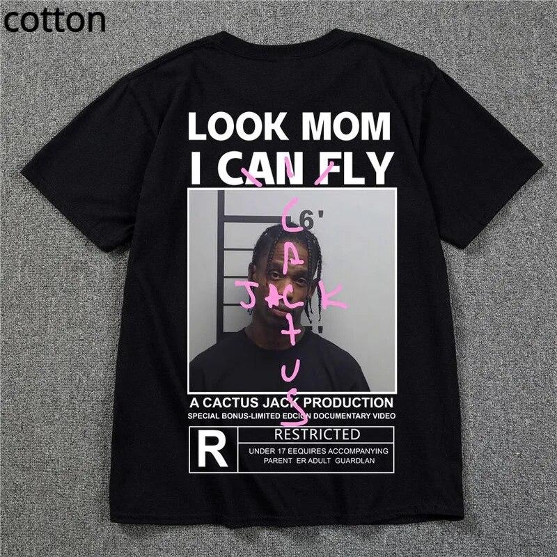 

Хит продаж, футболка Cactus Jack, лето 2022, унисекс, женская футболка LOOK MOM I CAN FLY, ASTROWORLD, футболки с короткими рукавами в стиле хип-хоп