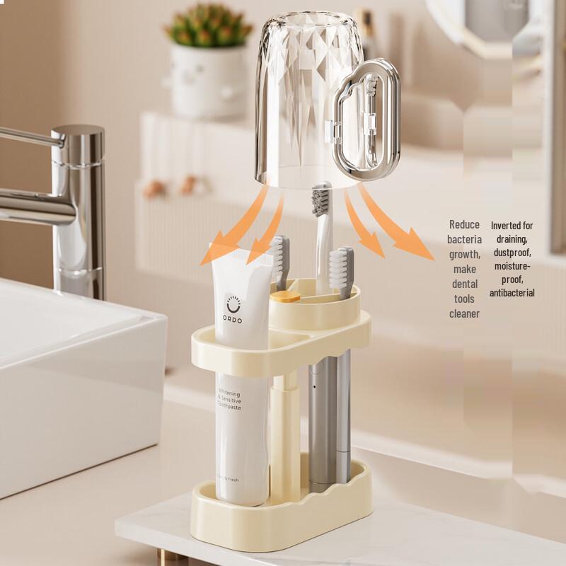 YIXI Toothbrush and Mouthwash Cup Holder Set