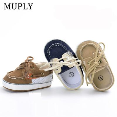 Brand Vintage Baby Shoes Non-Slip Newborn Infant T-tied First Walkers Baby Boy Girls Toddler Lace-UP Soft Sole Shoes