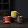 Japanese Coffee Cup And Saucer Set Retro Vintage Coarse Pottery Light Luxury Simple Cup Retro Ceramic Cup