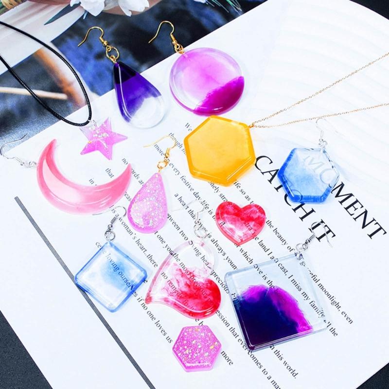 DIY Drop Earring Mold 3D Resin Pendants Moulds Fashionable Ear Jewelry Molds Silicone Material for Hand-Making Earrings