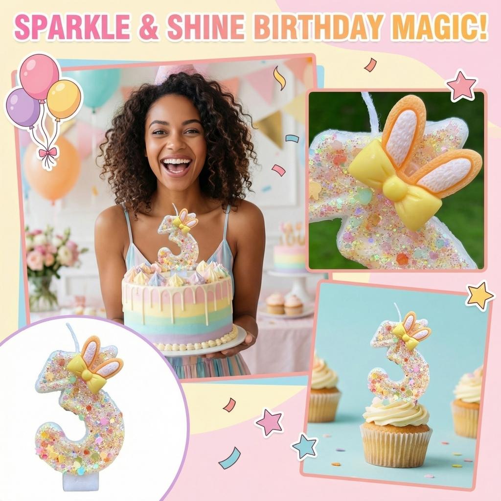 Fashion Cartoon Creative Birthday Candles Party Digital Candles
