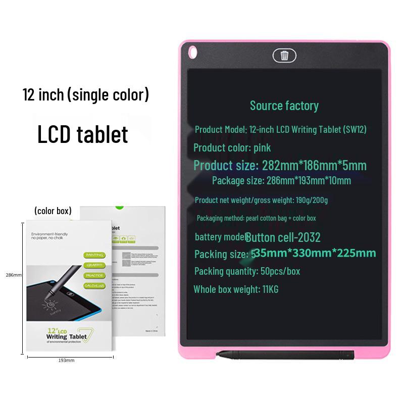 LCD Writing Tablet - 12"/10"/8.5"/4.4" Handwriting & Drawing Board for Kids