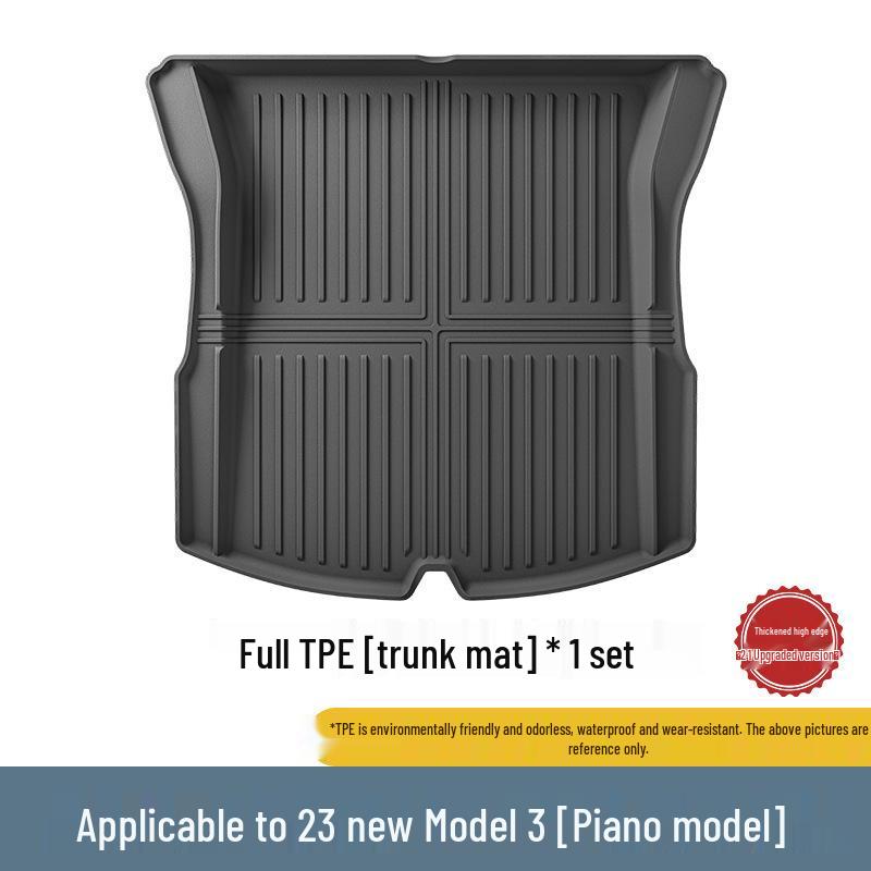 Eco-Friendly TPE Floor Mats for 2023 Tesla Model 3 - All-Weather Piano Style