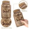 4PCS Vintage Coffee Letter Sign - Rustic Wooden Hanging Plaques for Bar, Restaurant, Kitchen & Farmhouse Wall Decor