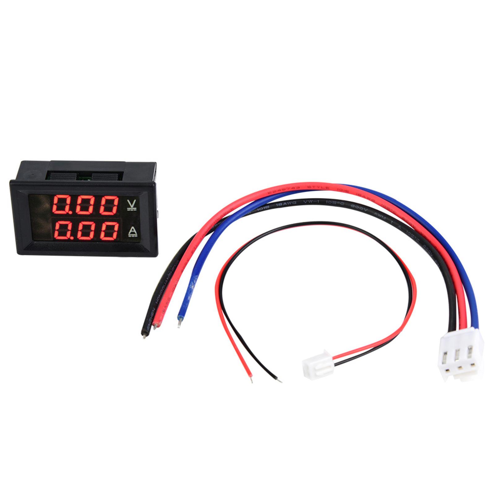 

3 Digit DC 0100V 50A10A Voltmeter Ammeter Gauge Dual LED Panel (Red & Red10A)
