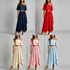 Bohemian Single Shoulder Strap Set Elastic Waist Irregular Beveled Skirt Two-piece Set Women's Clothing Women's Summer