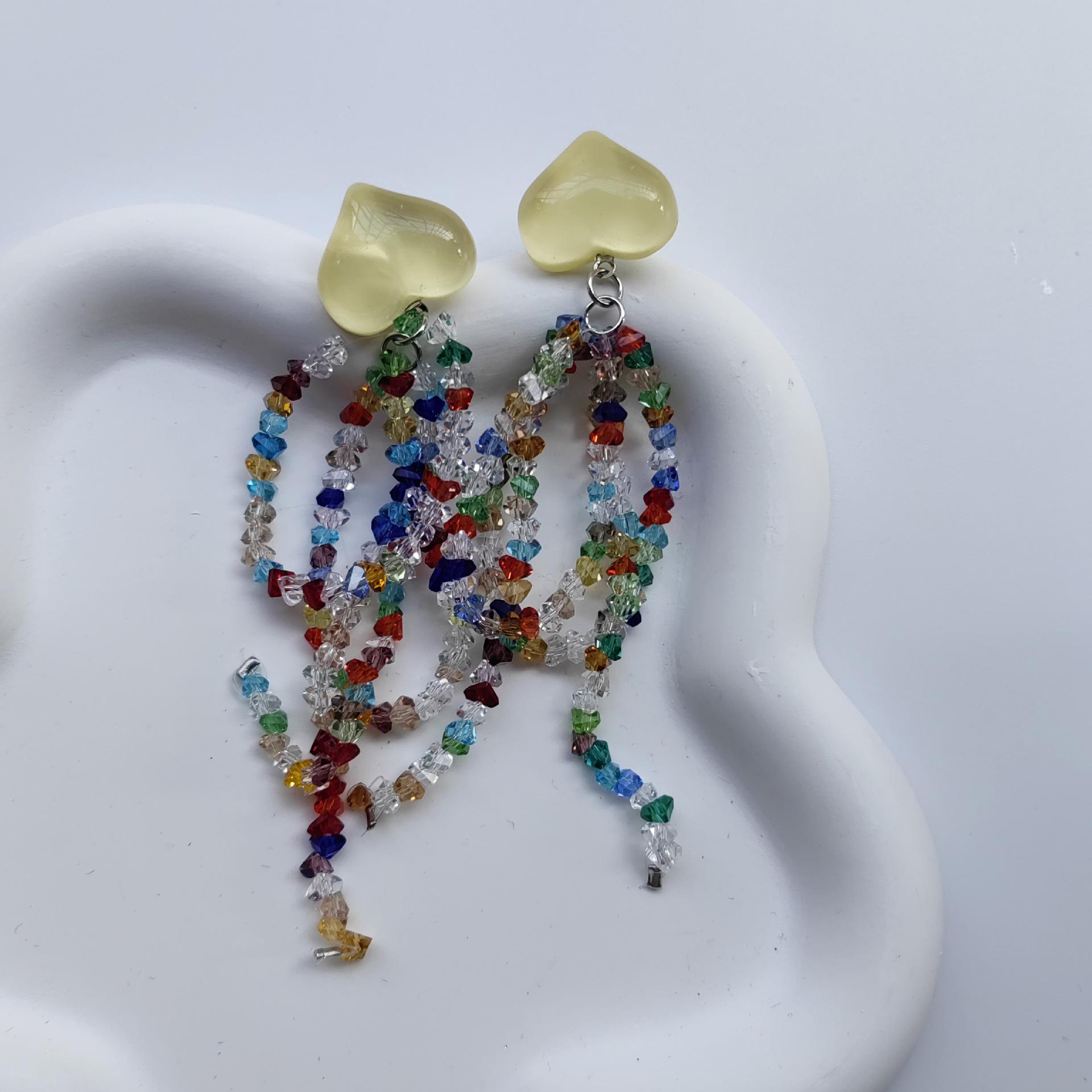 Pastoral Fairy Tassel Flower Earrings: Exaggerated Handmade Floral Studs for Women