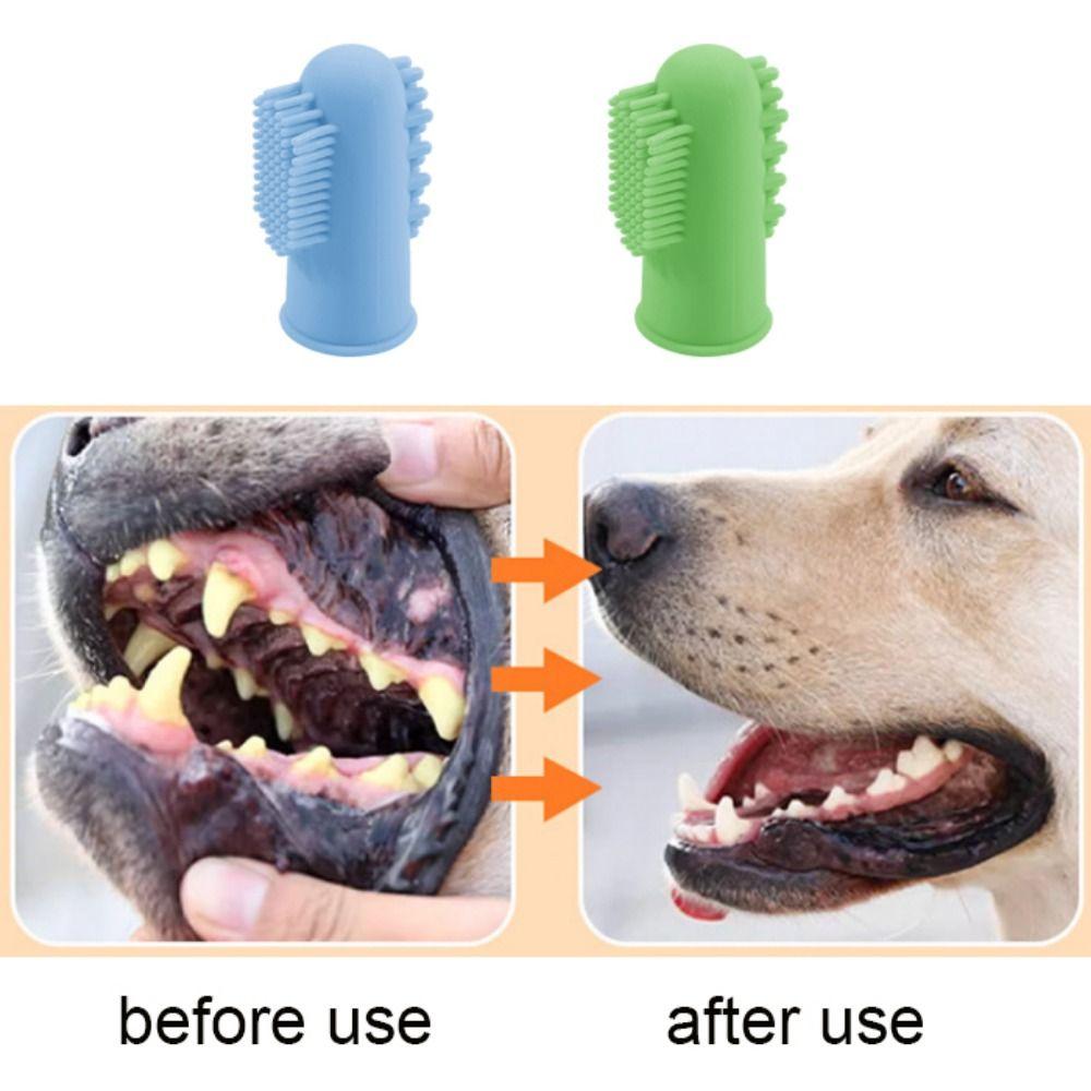 Bite Resistant Pet Finger Toothbrush Silicone Cats Mouth Cleaner  Remove Bad Breath