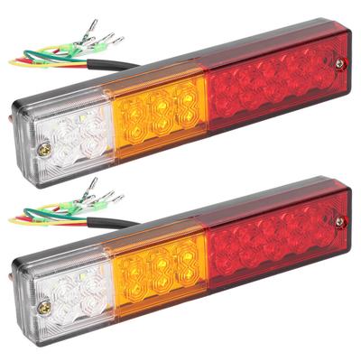 Pair 12V 20LEDs Rectangular Trailer Tail Lamp Waterproof Rear Side Marker Light for RV Truck Camper