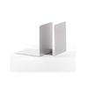 Serre-livres - MAUL - Lot de 2 - Aluminium brossé - 10 x 8 x 10 cm - Argenté