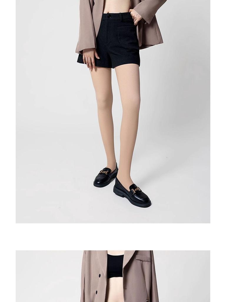 Women's Double Layer Fleece Lined Button Pantyhose for Autumn/Winter