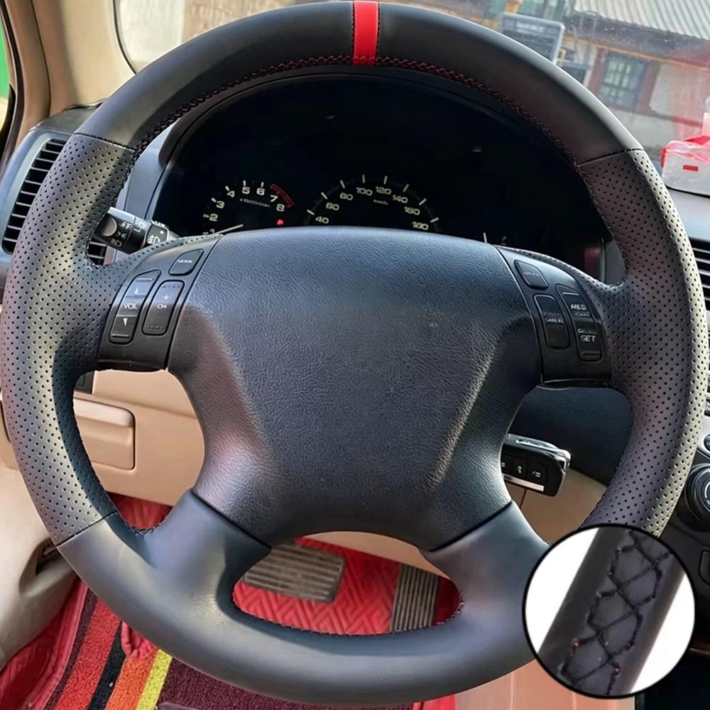 Car Accessories Hand-stitched Black Microfiber Leather 2003-2007 Odyssey 2005-2010 Steering Wheel Cover For Honda Accord 7