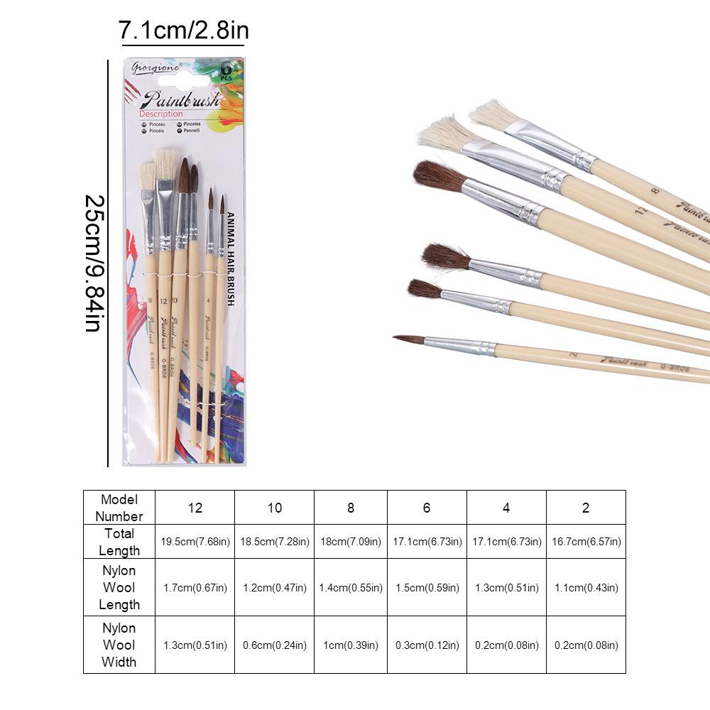 12pcs Soft Fiber Nylon Painting Pen Lightweight Hook Line Pen Easy To Clean Paint Brush Set  School