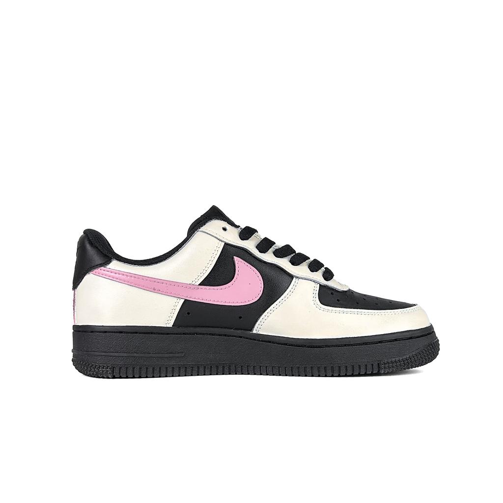 Nike Air Force 1 Leather Abrasion Resistant Slip Resistant Low top Skateboard Shoes Women's Black Pink DD8959-001()