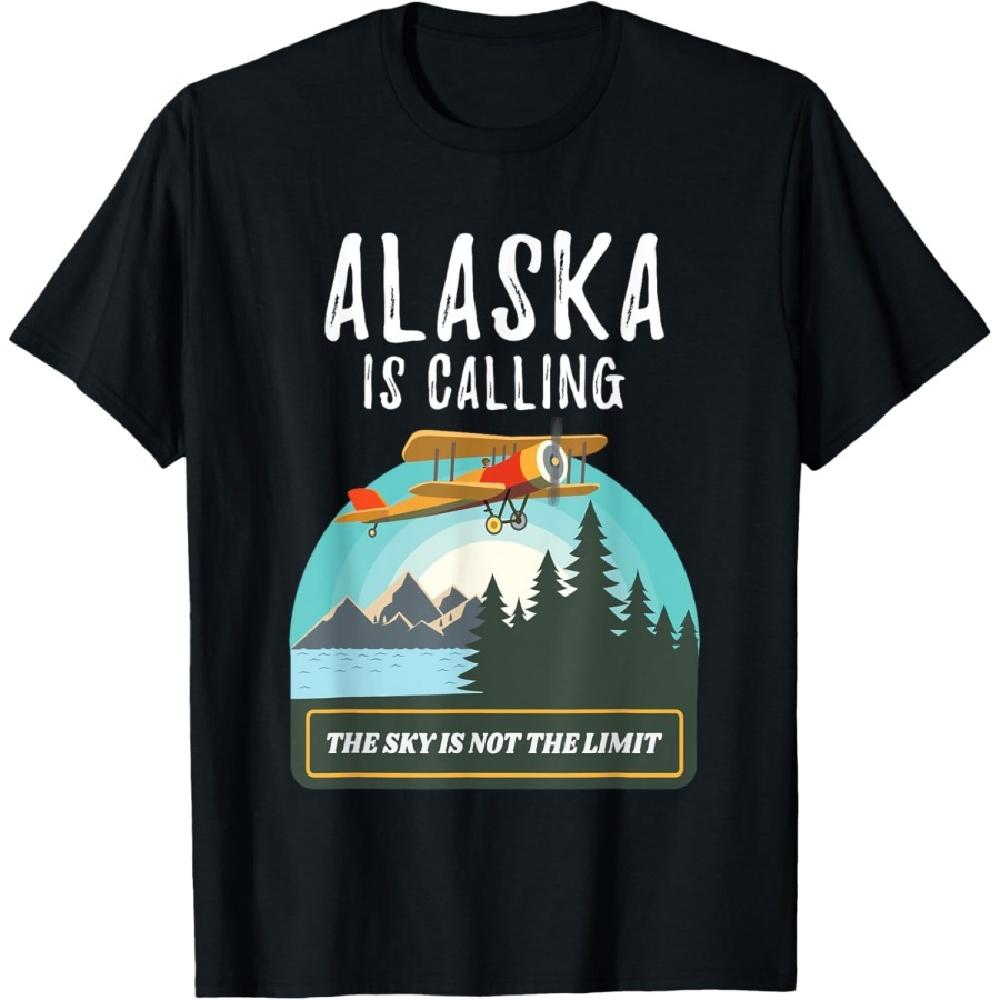

Alaska Mountain Retro Vintage plane Bush Flying Pilot T-Shirt S