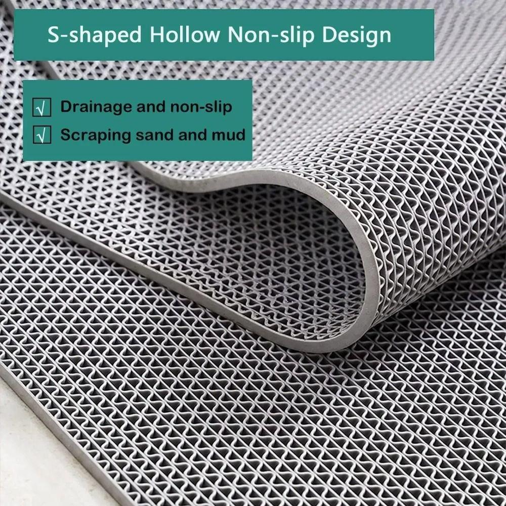 Hollowed Out Waterproof Mats Non-Slip Plastic Mats High Quality Drainage Rubber Rug  Restaurant