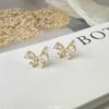 Exquisite Zirconia Butterfly Stud Earrings - Versatile and Fashionable Jewelry