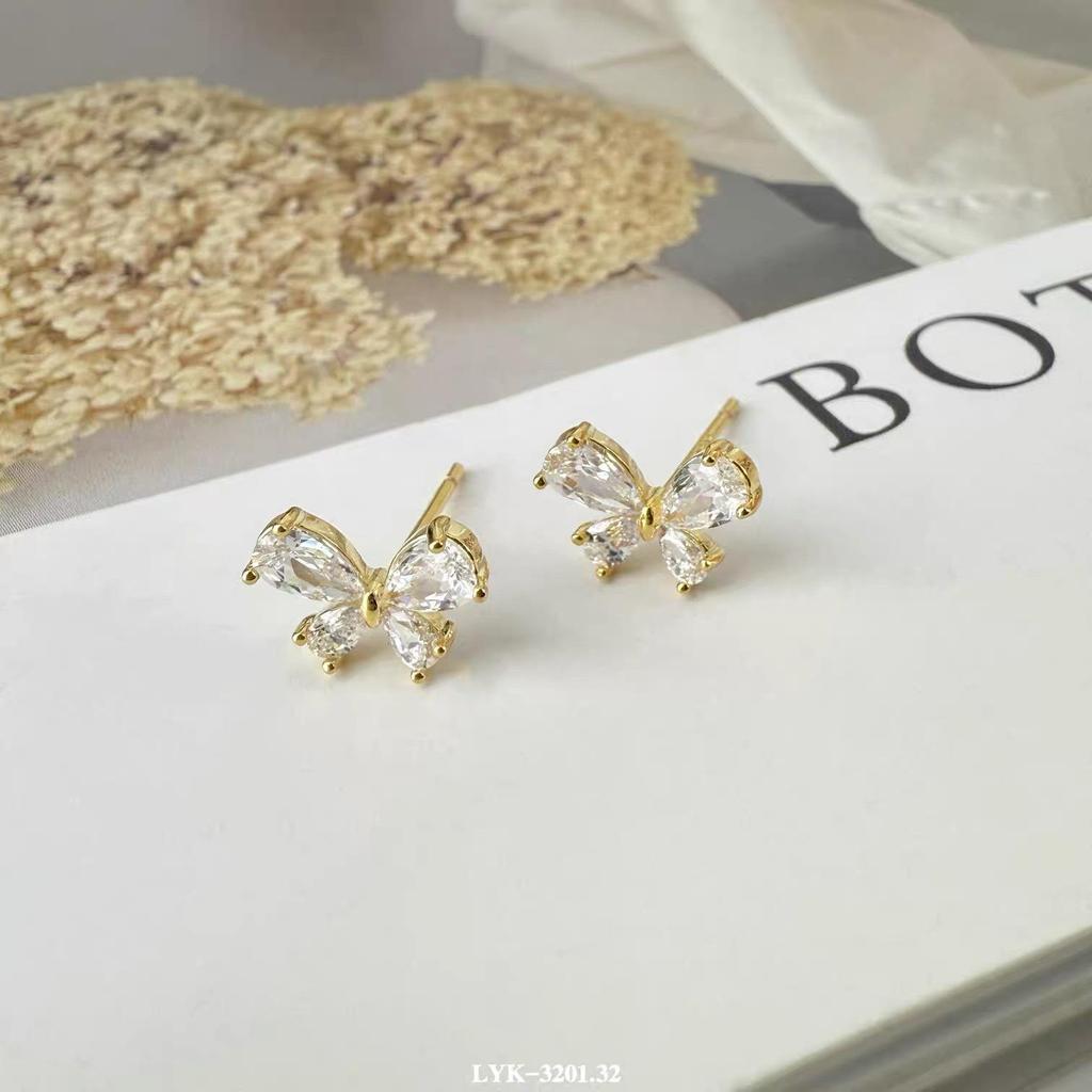 Exquisite Zirconia Butterfly Stud Earrings - Versatile and Fashionable Jewelry