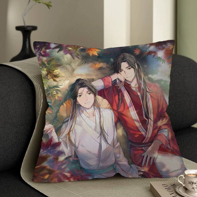 1pc Heavenly Officials Blessing Animation Cushion Cover Car Throw Pillow Case For Sofa Car Christmas Gift 40x40cm 45x45cm
