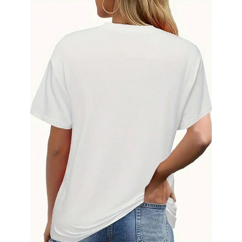Camiseta de Manga Corta con Cuello Redondo para Mujer Estilo Urbano Moderno Casual Fiesta Primavera Verano Cómoda Moda Top
