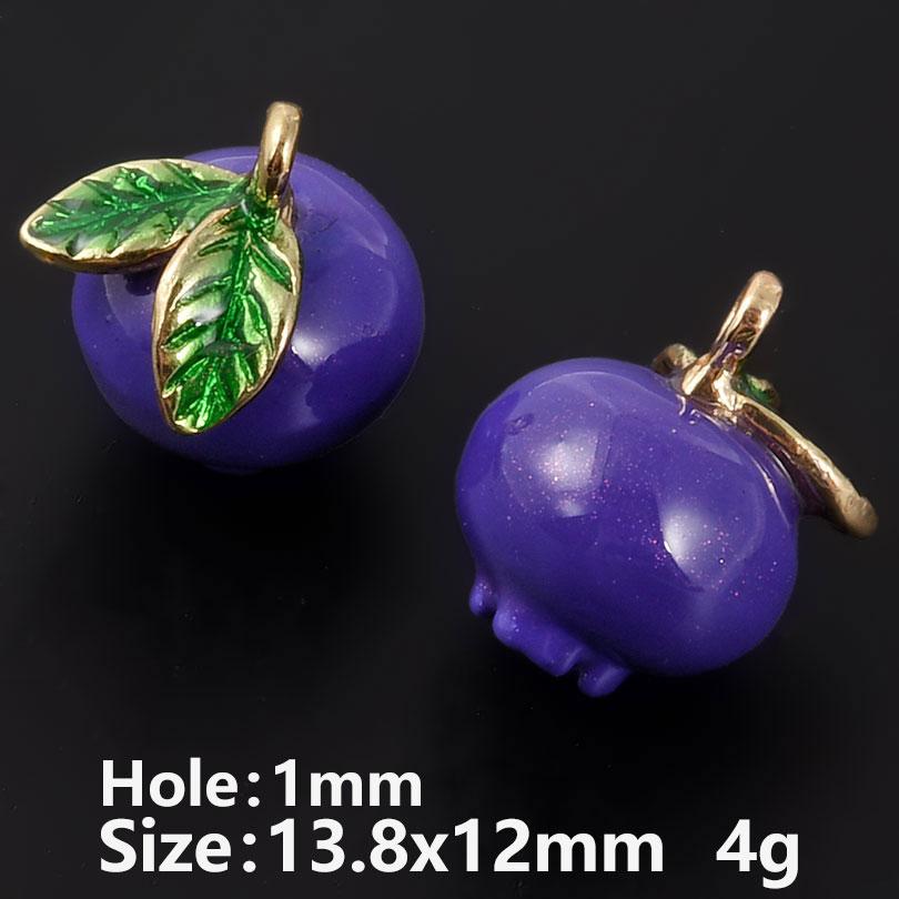 5pcs Three-Dimensional Enamel Fruit Charm Grape Peach Watermelon Alloy Oil Drop Charms For Jewelry Making Supplies DIY Earrings