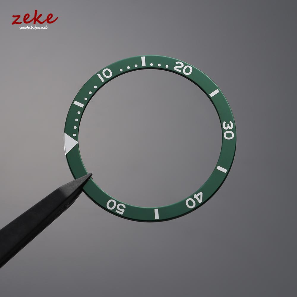 38mm Flat Fashion Luminous Aluminum Watch Bezel Insert Fits SKX007 SKX009 SRPD Watch Cases NH35 NH36 Movement Watch Ring Parts