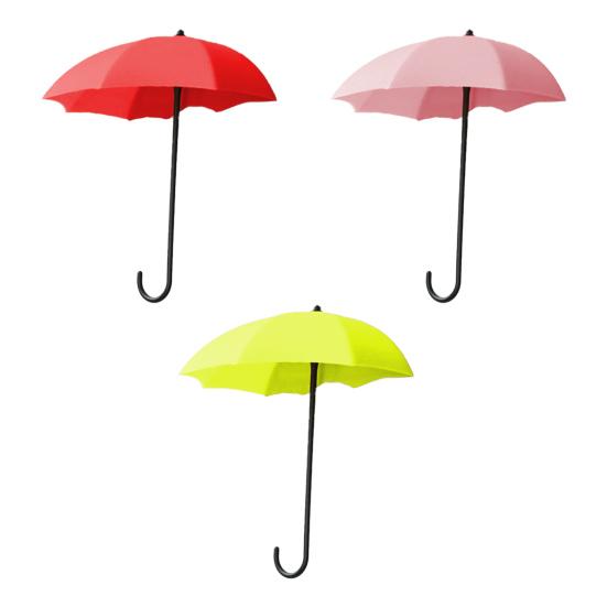 3Pcs Wall Hooks Strong Load-bearing Umbrella Shape Design Easy to Install Self Adhesive Hanger Hook Storage Organizer
