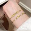 18k Gold-Plated Zirconia Carp Bracelet, Light Luxury Retro-Inspired Jewelry.