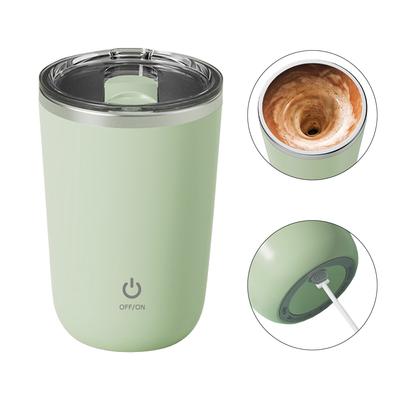 350ml Samomíchací hrnek Dobíjecí Neaxiální Magnetický Hrnek na míchání kávy s víčkem 304 Nerez