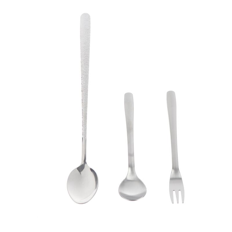 Outdoor Stainless Steel Fork Spoon Salad Spoon Cake Fruit Fork Western Fork Tableware For Home School And Restaurant