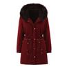 Dames Parka Jas met Fleece Voering Nepbont Capuchon Taille met Trekkoord Middellang Dikke Warme Winter Buitenjas