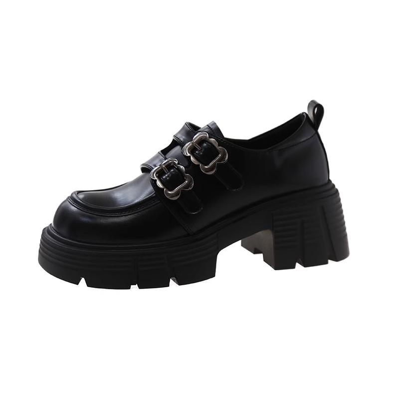 British Style Loafers Women's 2025 Spring New Heightened Platform Thick Heel Retro Mary Jane Single Shoes Small Leather Shoes Women