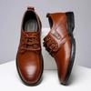 Men's Leather Shoes Korean Style Casual Business British Work Leather Shoes Non-slip Soft Sole Dad Shoes