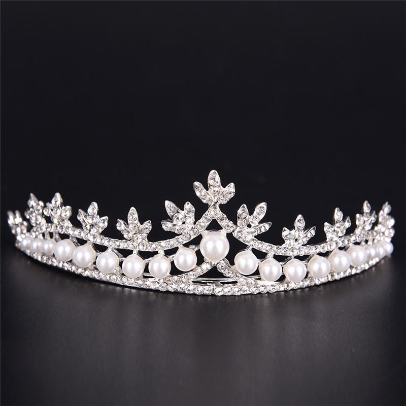 Tiara Hair Band Bridal Pearl Princess Prom Crown Headband Wedding