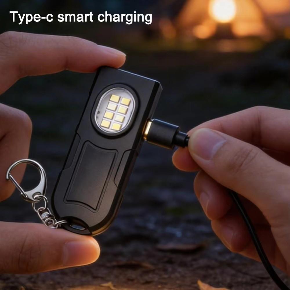 High Bright Mini Keychain Light Portable LED Torch Lamp Warning Light Camping Hanging Lamp Outdoor