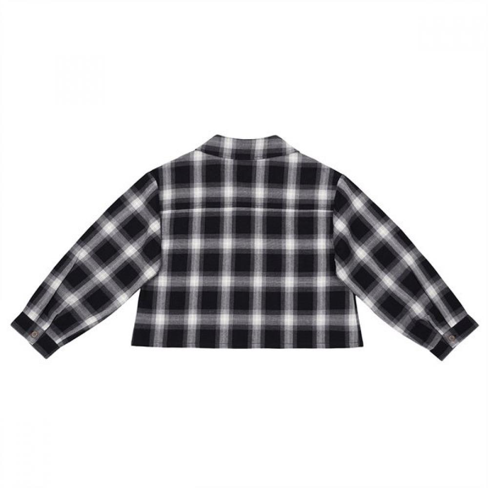 Tiffany Black Check Crop Shirt  T54uab010 
