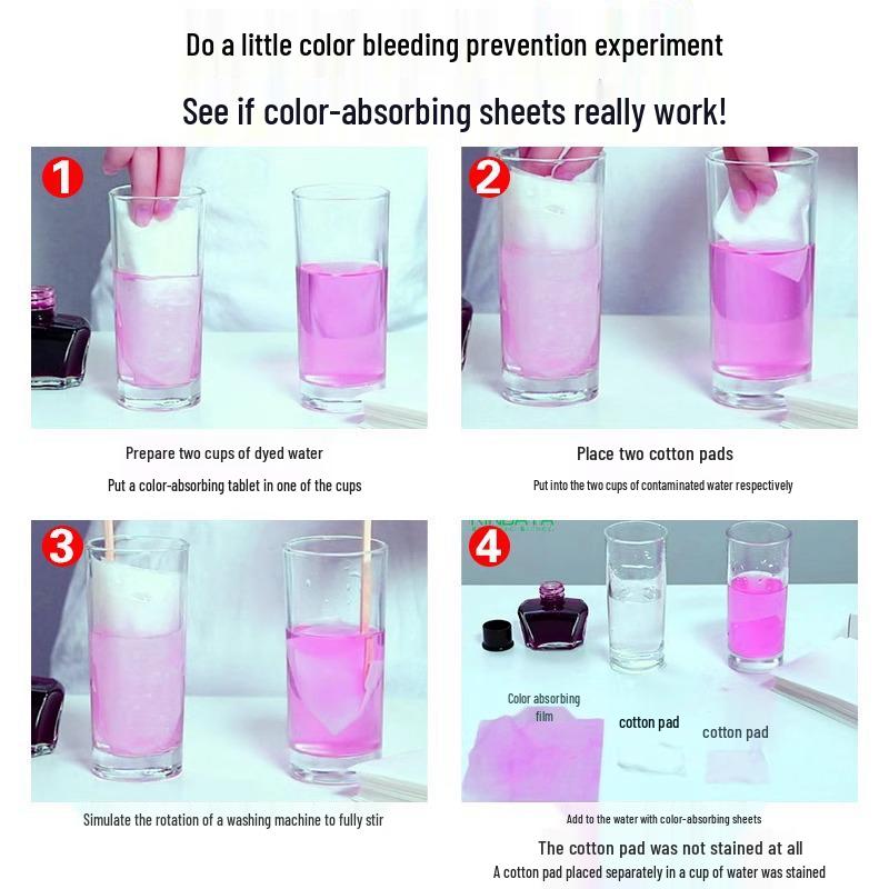 Color Absorption Anti-Dye Laundry Sheets: Prevents Color Bleeding & Staining In Mixed Washes