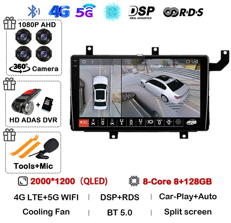 Android 14 Carplay Auto For Toyota Tacoma N300 2015 2016 2017 2018 2019 2020 2021 Car Radio GPS Stereo Multimedia Player BT DSP