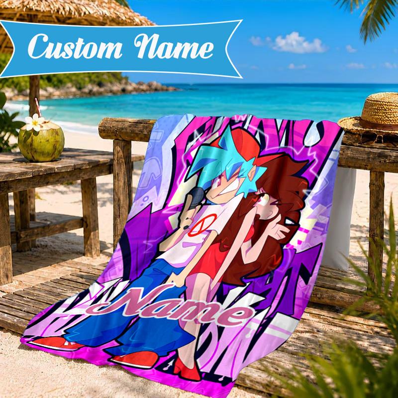 Custom Name Friday night Beach Towel Microfiber Beach Towel, Lightweight and Quick-Dry, for Summer Travel, Swimming Pool Gift