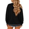 Women's Christmas Sweatshirt Casual Letter Polka Dot Color Block Pullover Top for Holiday